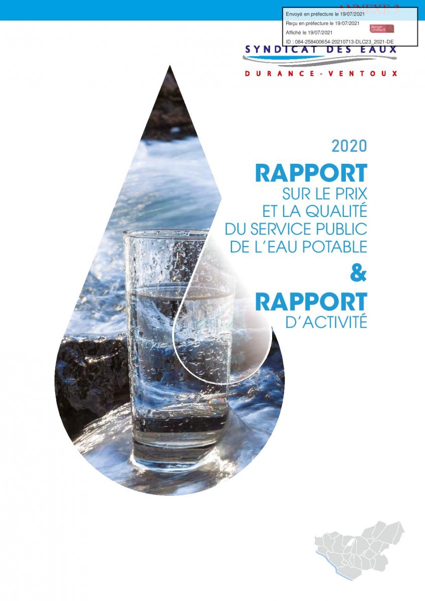 Service public de l'eau potable - Année 2020