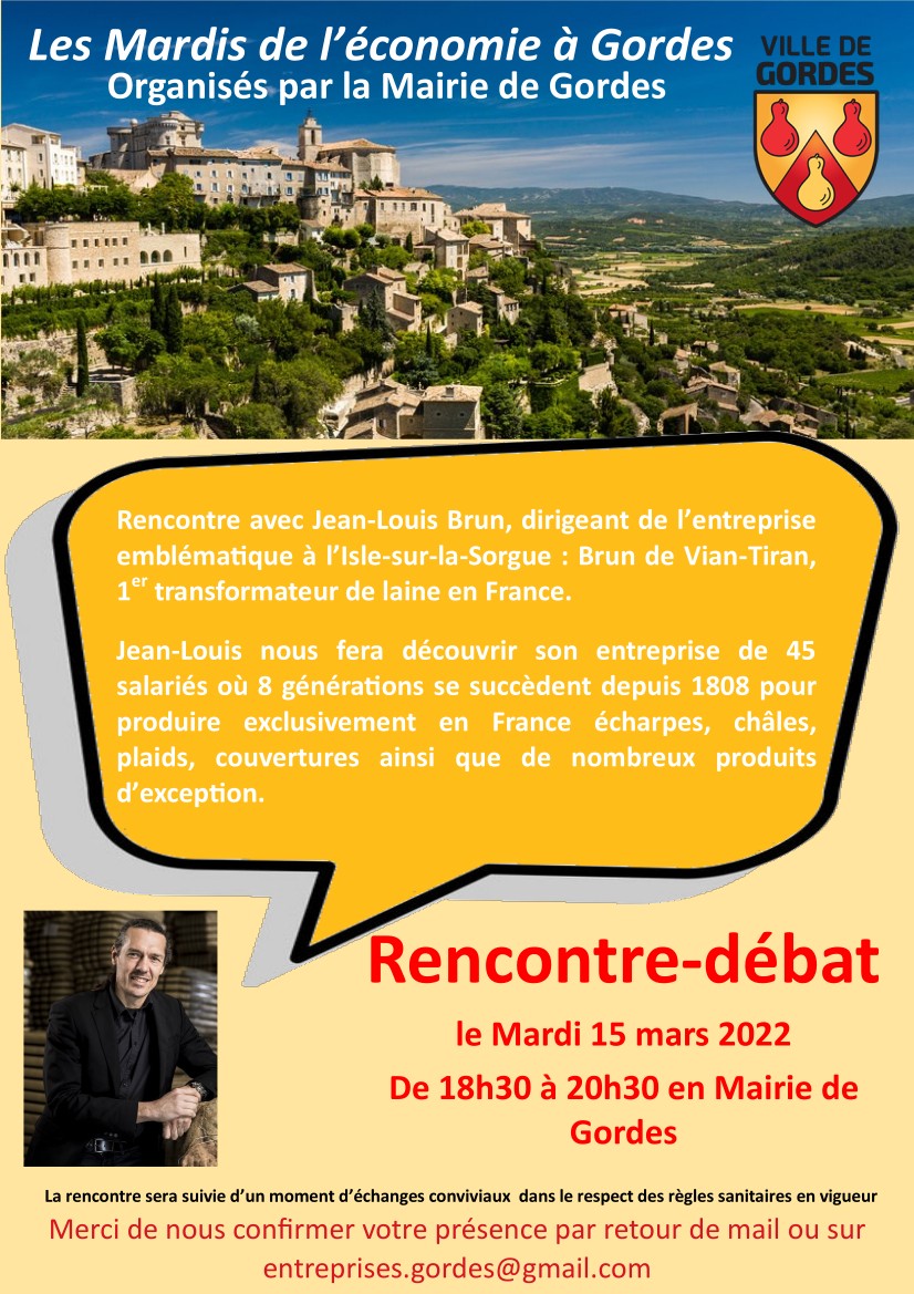 Jean-Louis BRUN - mardi 15 mars 2022 à 18h30 en Mairie