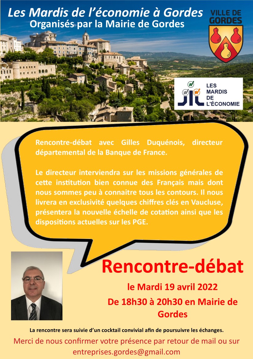 Gilles DUQUÉNOIS - mardi 19 avril 2022 à 18h30 en Mairie
