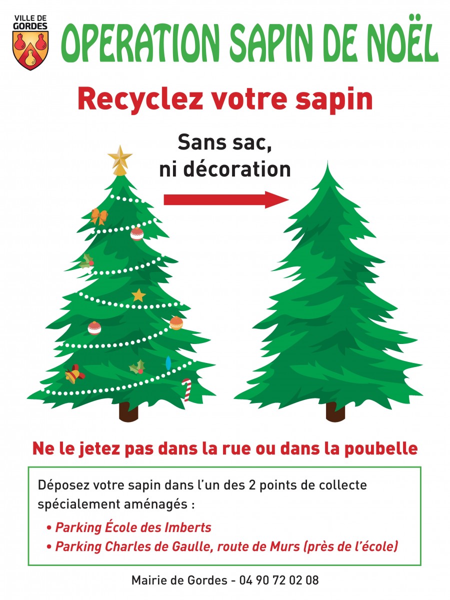 Opération Sapin de Noël - Recyclez votre sapin