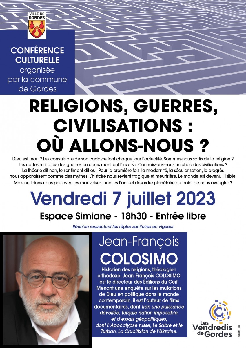 Conférence - Jean-François COLOSIMO - 07 Juillet 2023