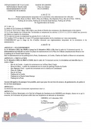 Arrêté Municipal - portant  réglementation temporaire de la  circulation et du stationnement -  En agglomération -  Feu d'artifice du 31/12 - 